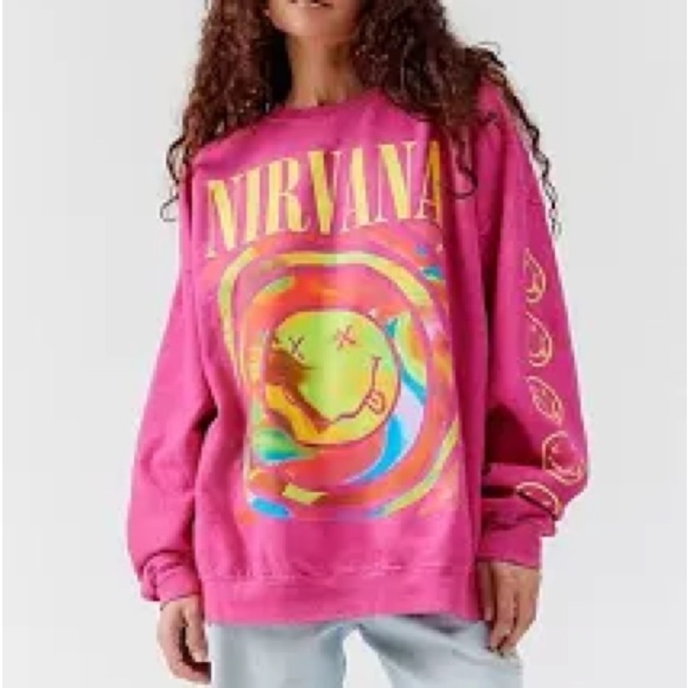 Pink nirvana crewneck